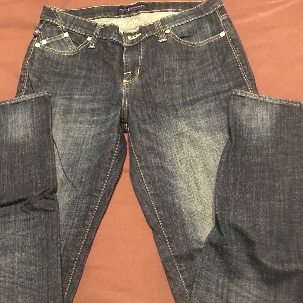 🖤 Rock & Republic Berlin RX dark distressed jeans
